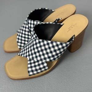 rag & bone Paige Blue Gingham Sandals. Size 39.5 (9.5).